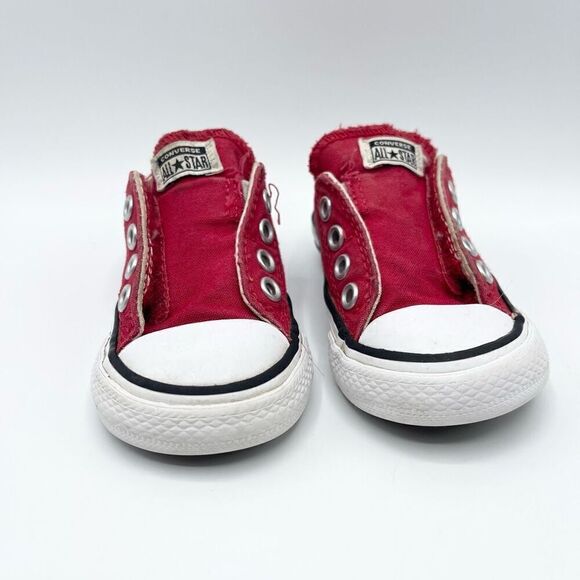 Converse All Star Fire Engine Red Canvas Side Aplix Sneaker - Toddler US 4 - Picture 1 of 8